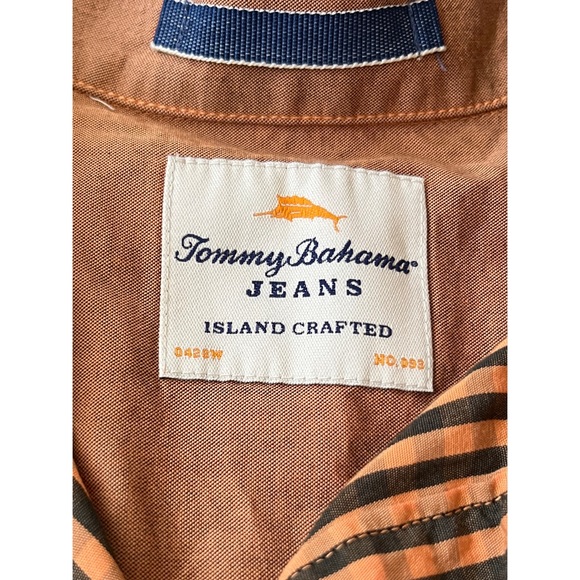 Tommy Bahama Jeans Men’s Island Crafted Short Sleeve Button Down Shirt Large - Picture 4 of 8